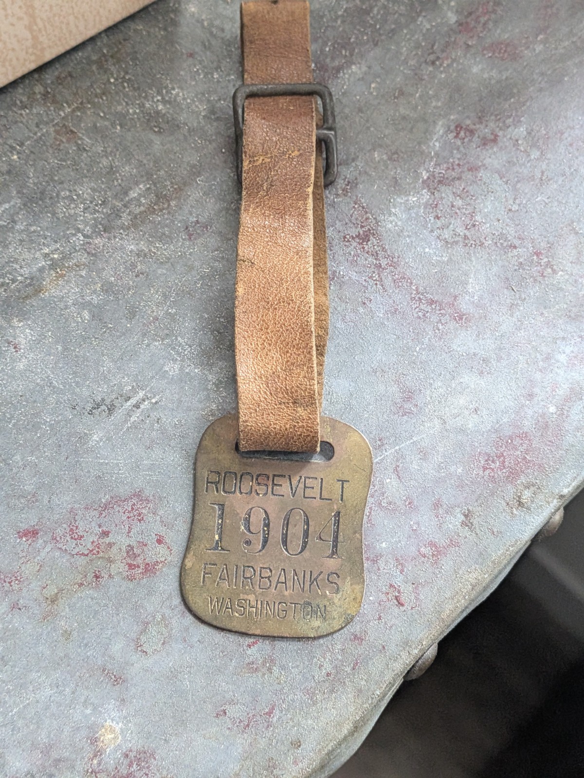 1904 Theodore Roosevelt Political Campaign Brass Watch Fob FAIRBANKS
