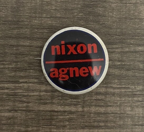 Nixon Agnew Political Campaign Button Pin 1″ Vintage