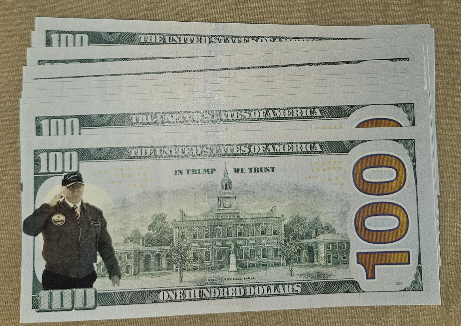 10 Donald Trump FUNNY 100 Dollar Bill Memorabilia Not Legal Tender FAKE #1