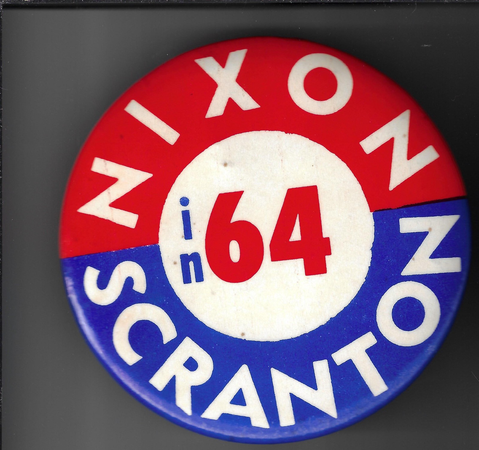1964 (Yes 1964) Richard Nixon for President Campaign Pin Bill Scranton Hopeful