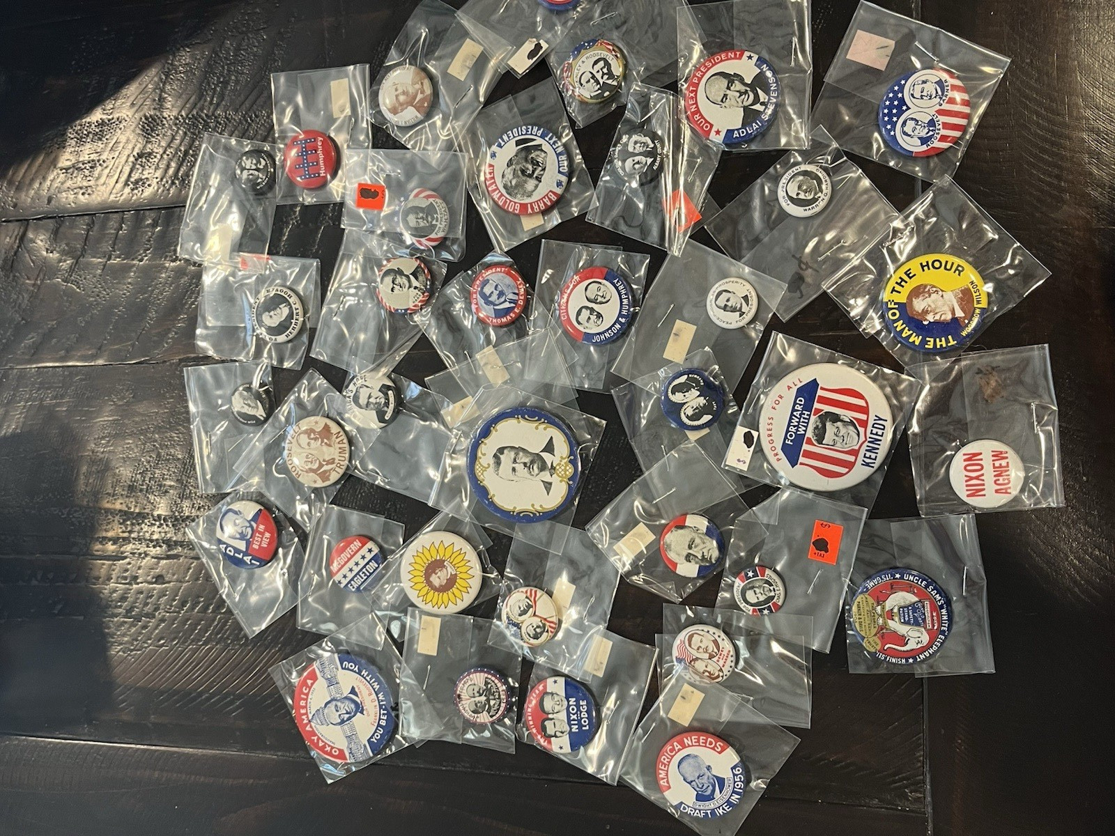 1970s Cracker Barrel Repro Presidential Campaign Button Lot of 37 Pinbacks