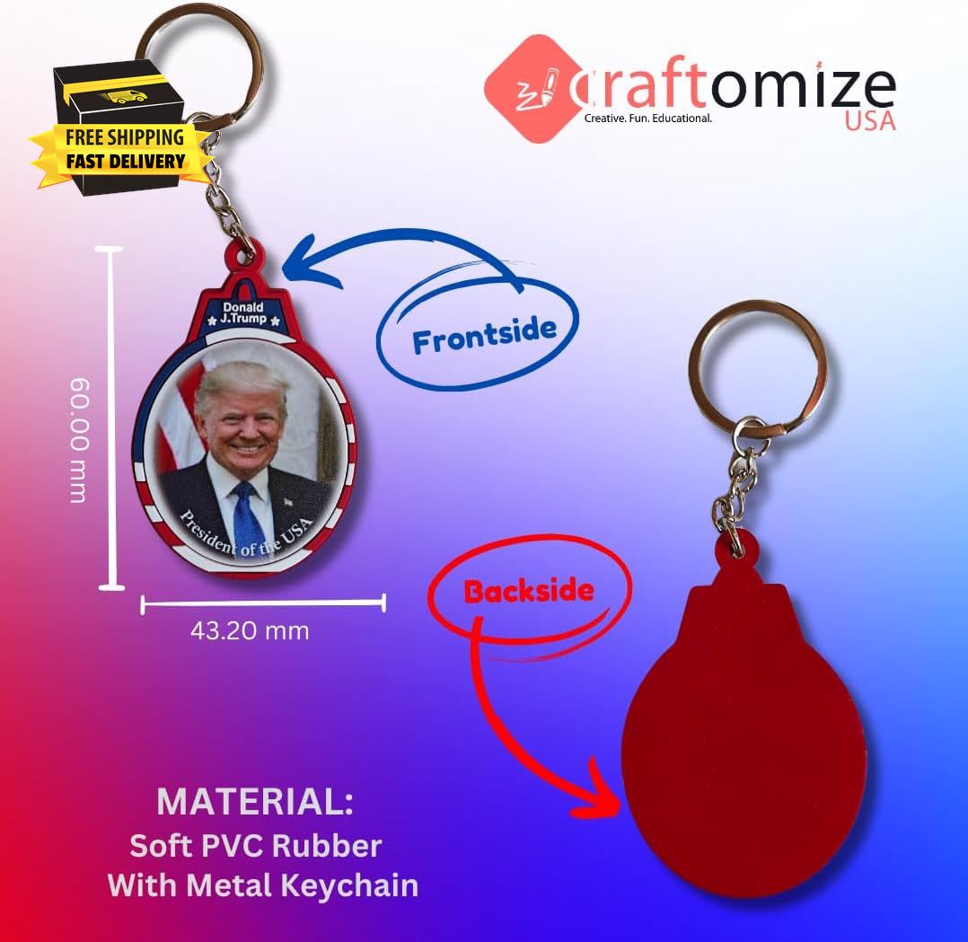 Donald Trump 2025 USA President Keychain 47Th US President Keychain Donald Trump