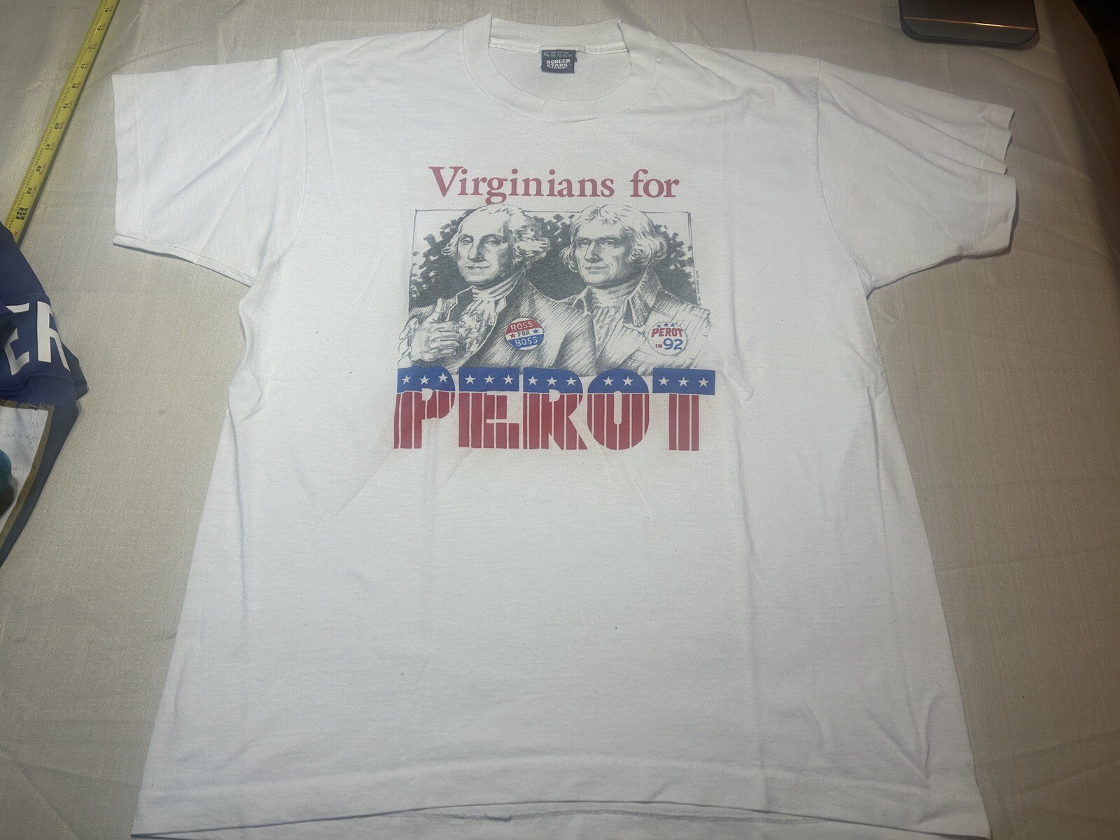 Vintage Ross Perot Reform Party Campaign Shirt 1992 Election Virginia Larg Rare