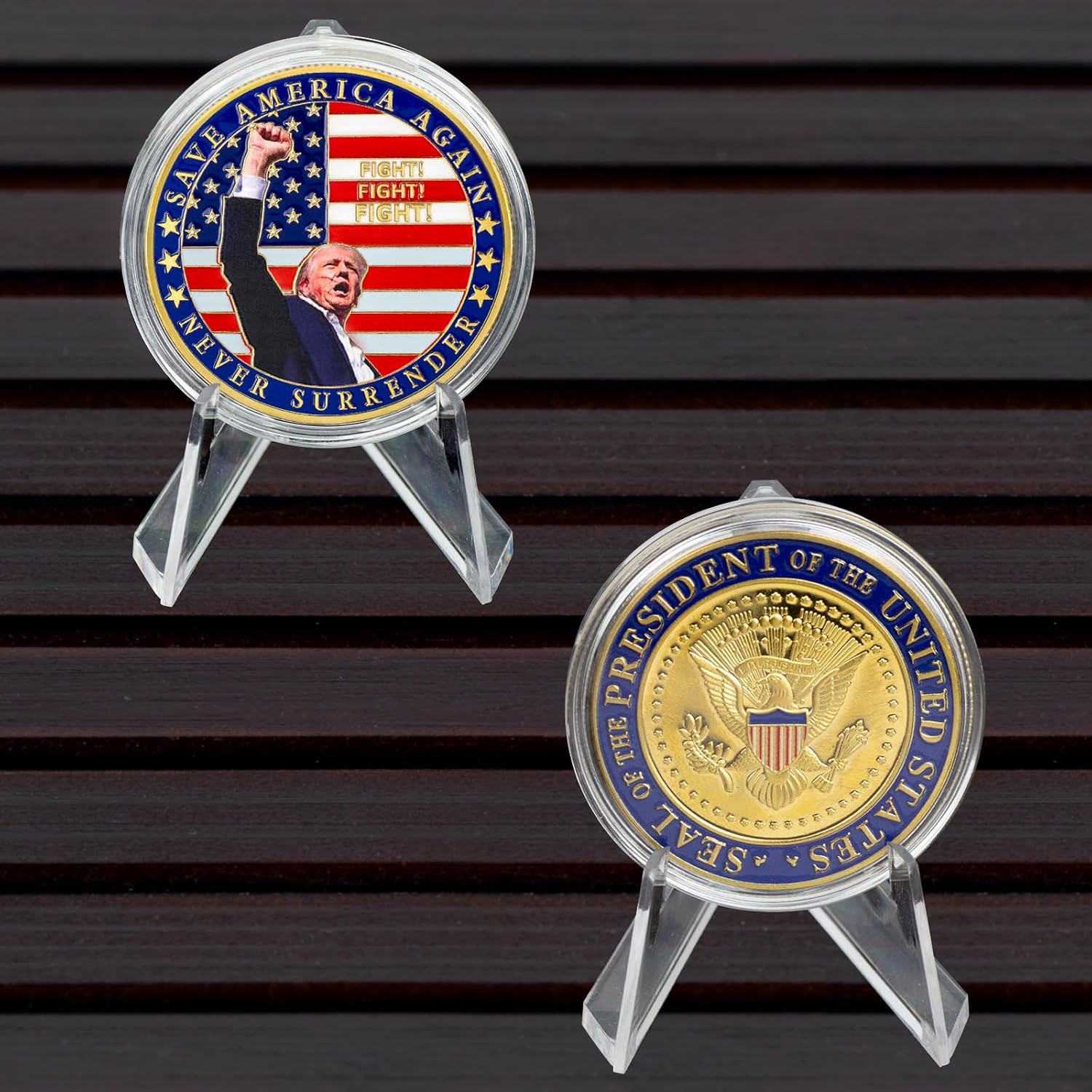 Donald Trump Challenge Coin, President Donald Trump Coin 2024 Collection, Never