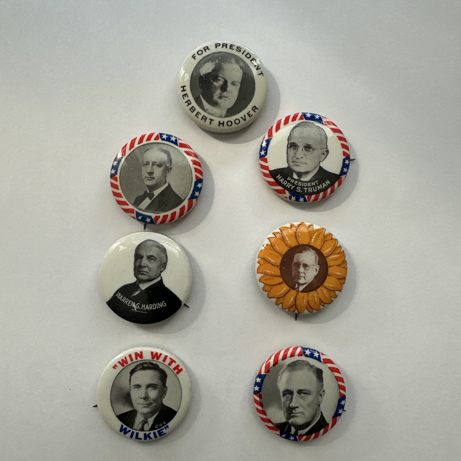 Seven pin Lot 1970s presidential reproductions – Very Nice