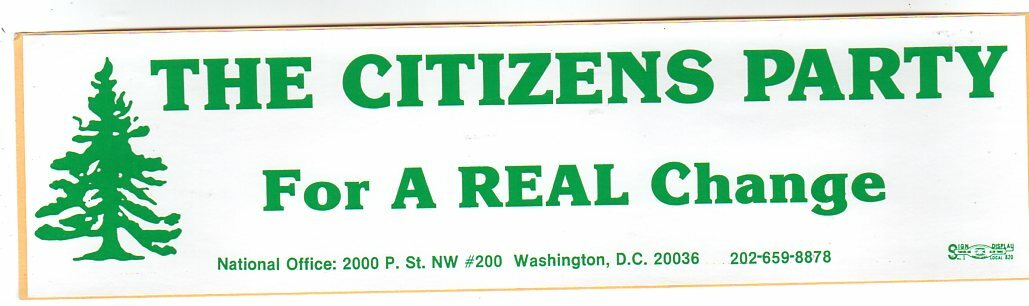 1980’s The Citizens Party For A Real Change Vintage Bumper Sticker