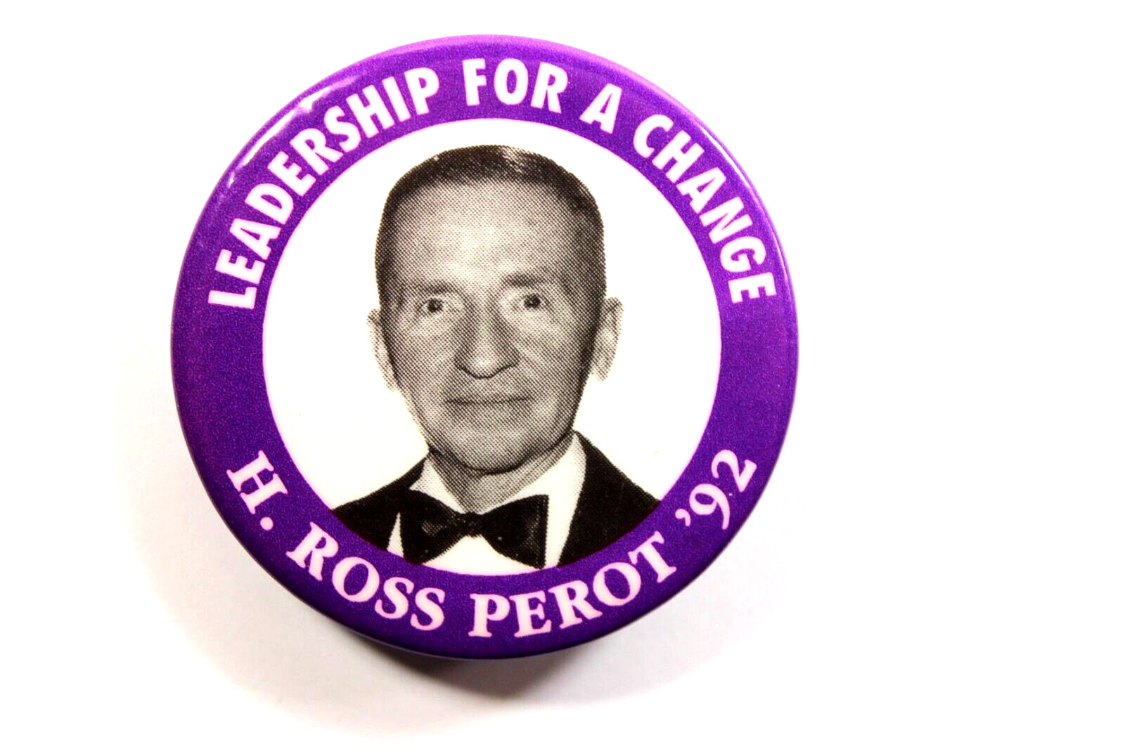 1992 H. ROSS PEROT ” Leadership for a Change 1 5/8″ Campaign Pin Back BUTTON