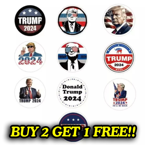💥10PCS SET DONALD TRUMP 2024 PRESIDENT CAMPAIGN MAGA SEALS LABELS STICKERS NEW!