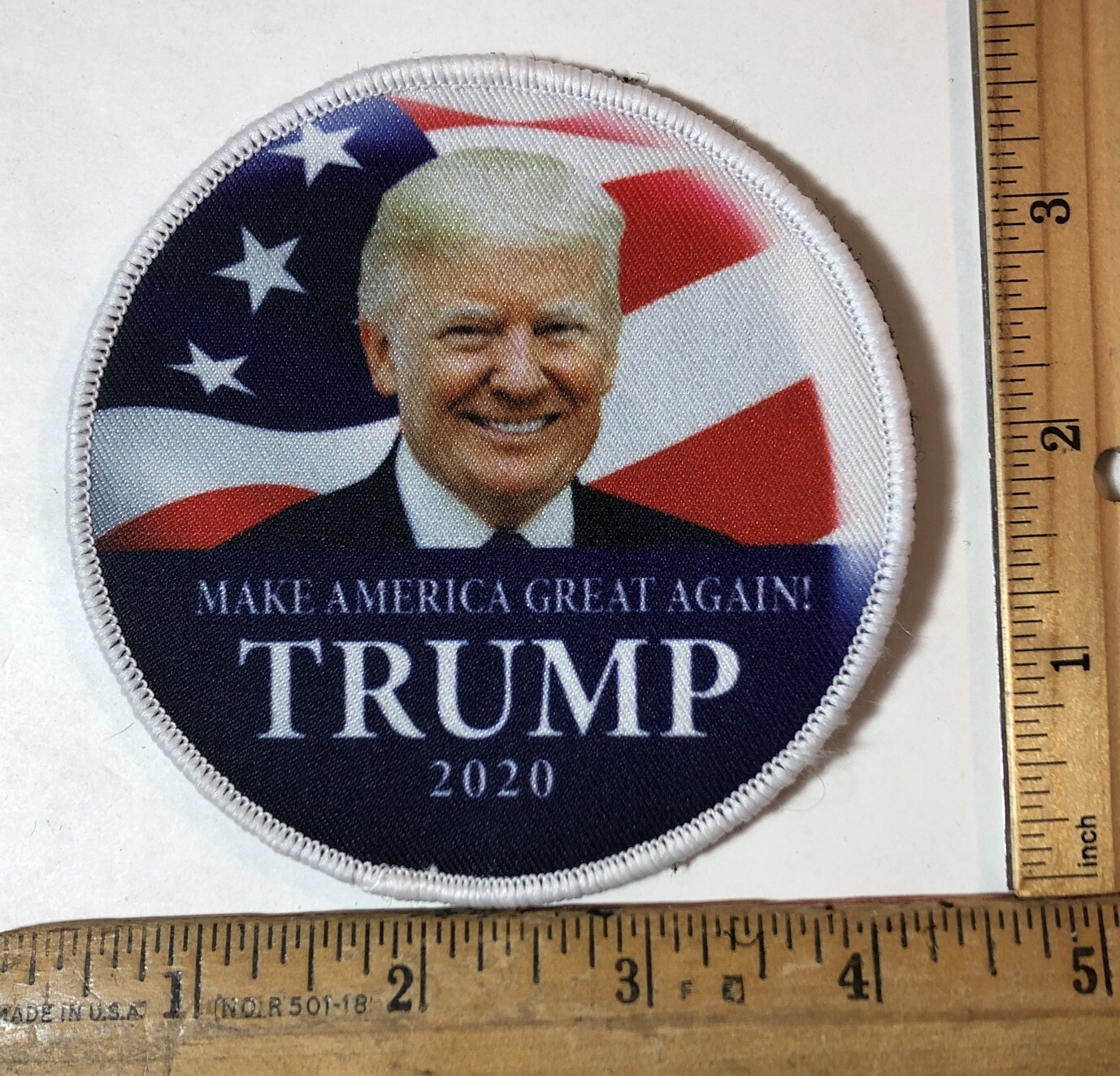 Donald Trump 2020 MAGA Photo Patch Make America Great Again Hook & Loop Back