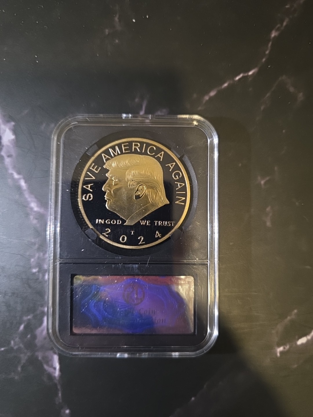 2024 Donald Trump “SAVE AMERICA AGAIN” Slabbed Coin.