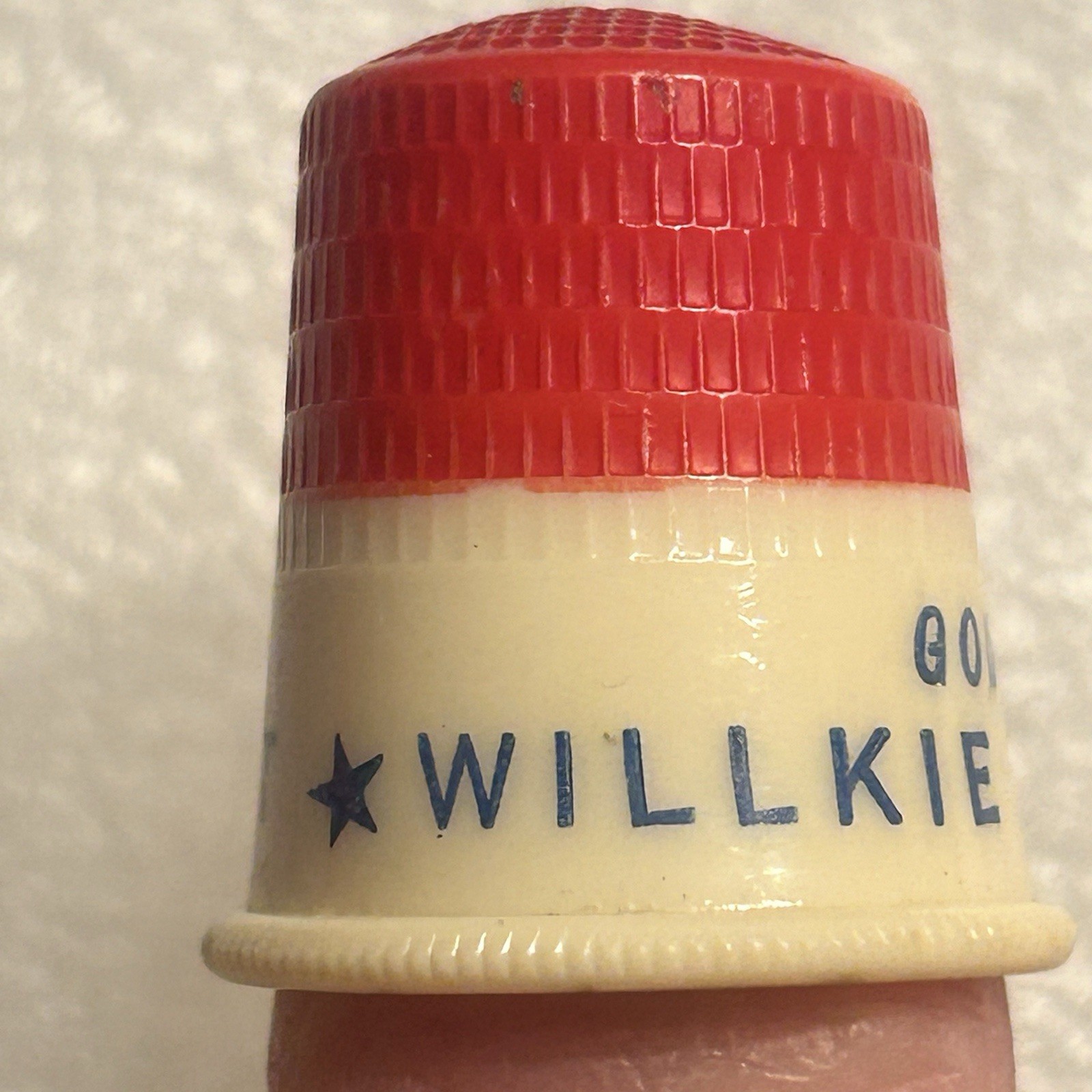 Wendell Willkie 1940 Presidental Campaign Thimble Against Roosevelt VINTAGE ITEM