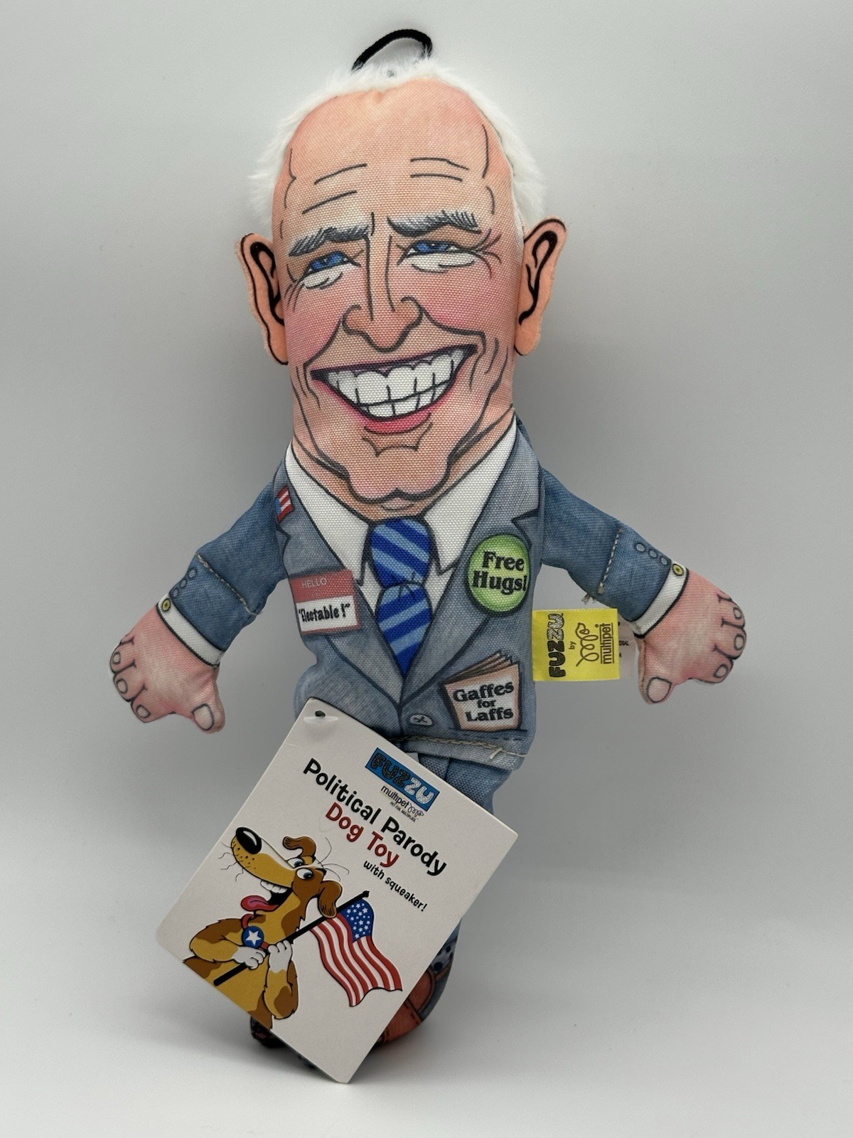 Political Parody 2024 Joe Biden FUZZU/Squeaker Dog Toy w Tags Malarkey Joe – NWT