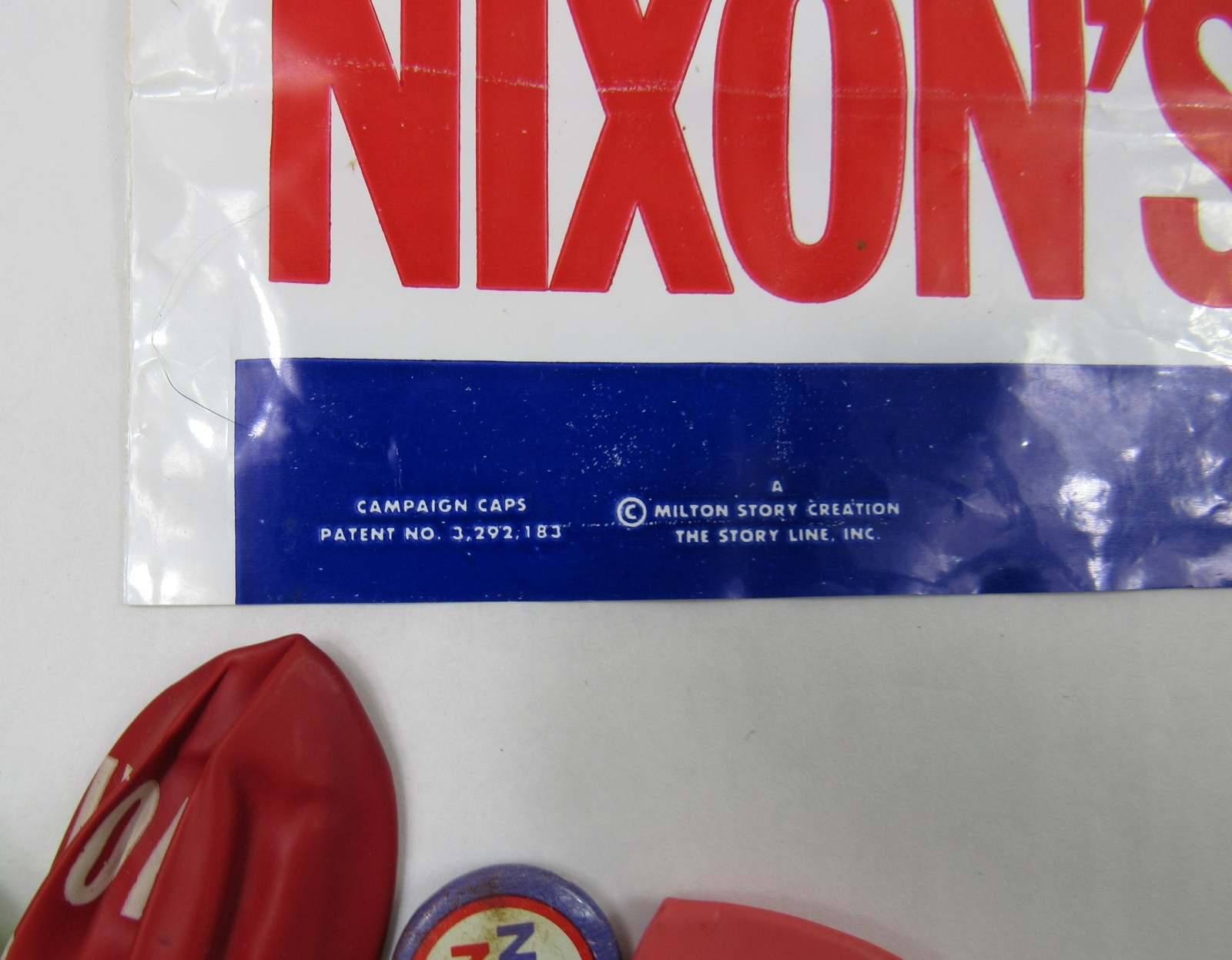 1968 Nixon Agnew Presidential Campaign Lot Buttons Hat Catalog Postcard Balloons