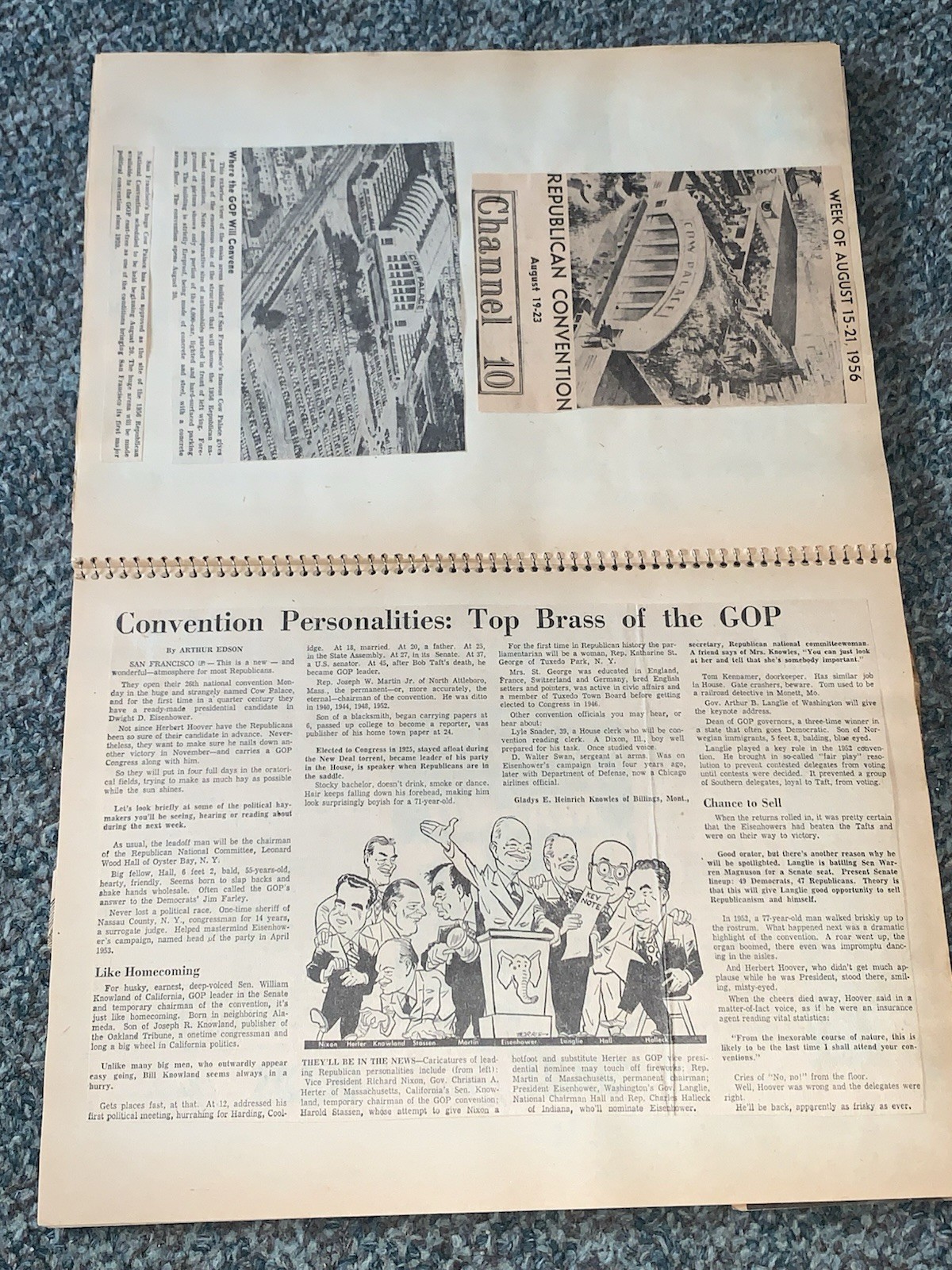 1956 President Eisenhower And GOP Convention Book With 53 Pages,w/Nebraska Ties!