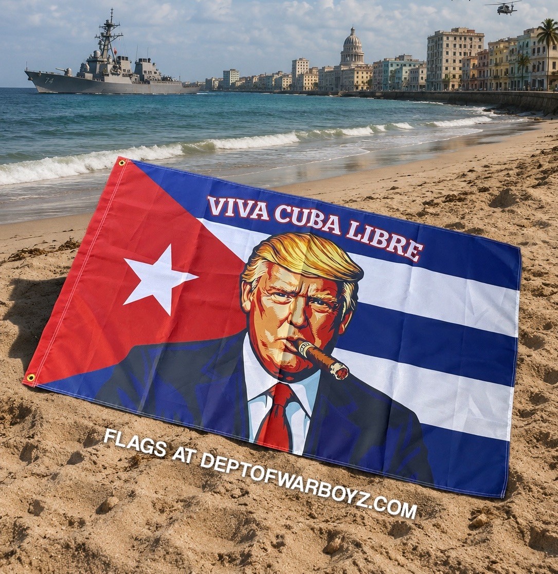 Donald Trump VIVA CUBA LIBRE Cuban Freedom Flag Miami- 3 feet x 5 feet