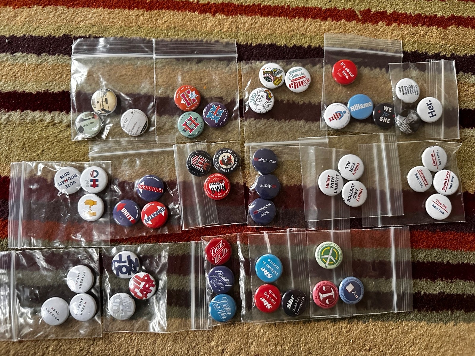 Vintage Lot Of 50 Hillary Clinton 2016 Political Campaign Buttons (approx 1”)