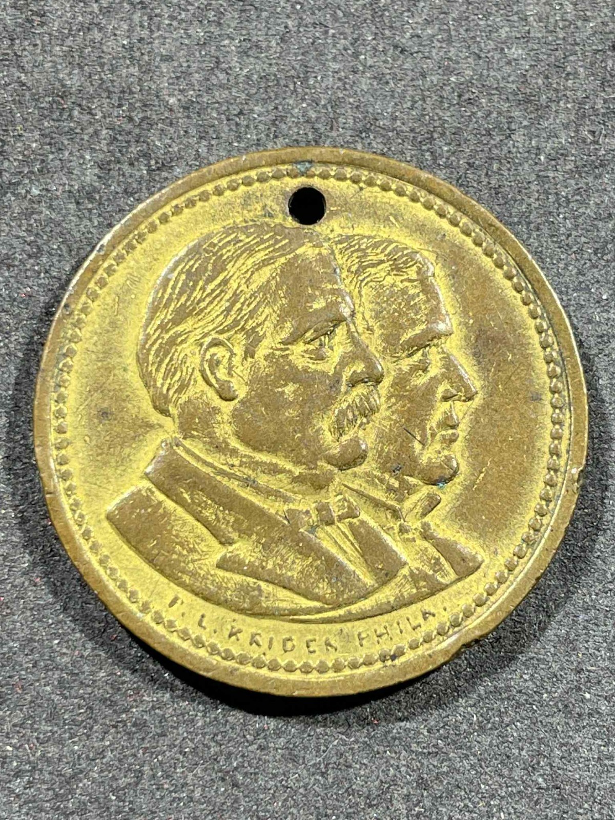 1884 Presidential Election Campaign Token Grover Cleveland Thomas A. Hendricks