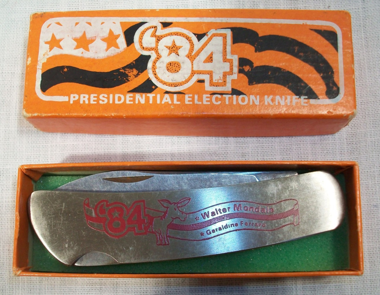 ’84 Walter Mondale Geraldine Ferrero Presidential Election Pocket Knife