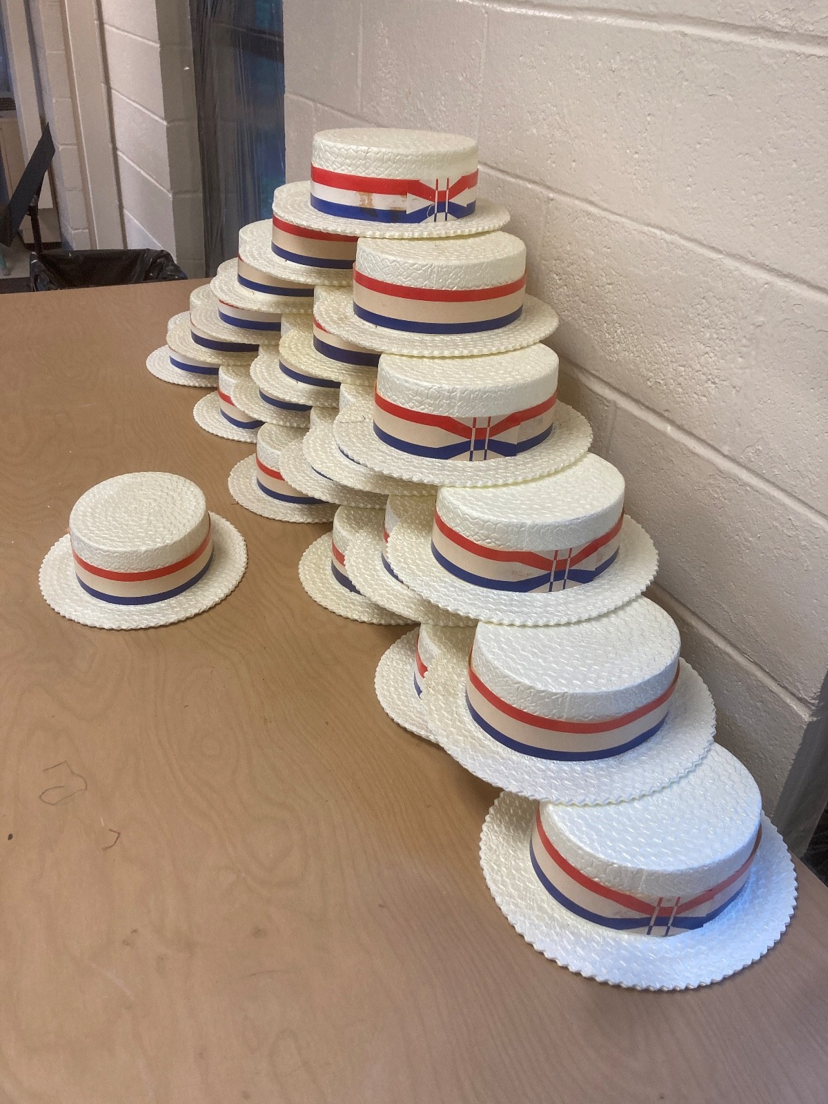 22 Vintage 1970s Styrofoam Political Campaign Hats USA Red White Blue July 4
