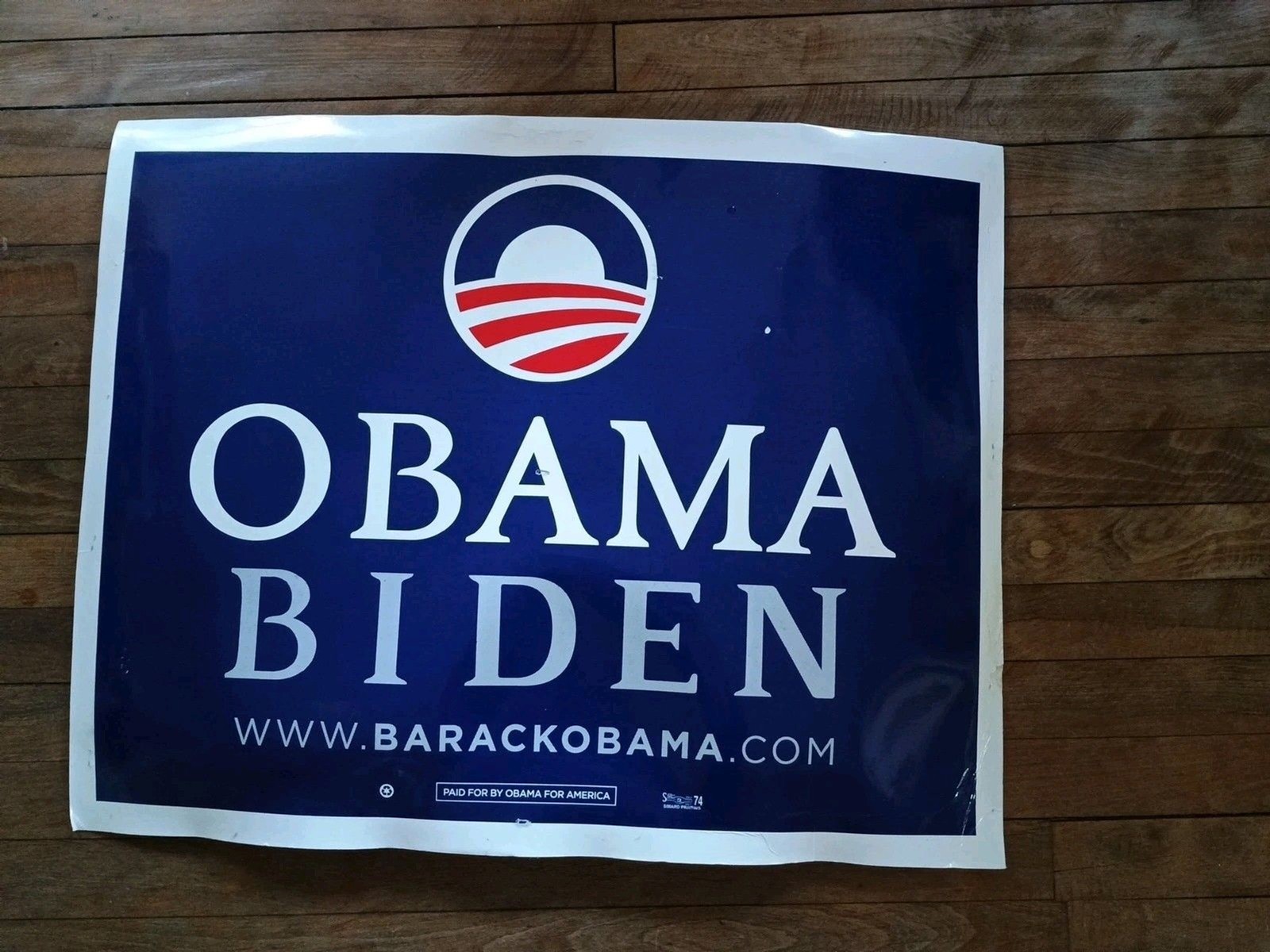 Obama/Biden 2008 Presidential Campaign Sign Plastic Poster 2 sided 28″x22″