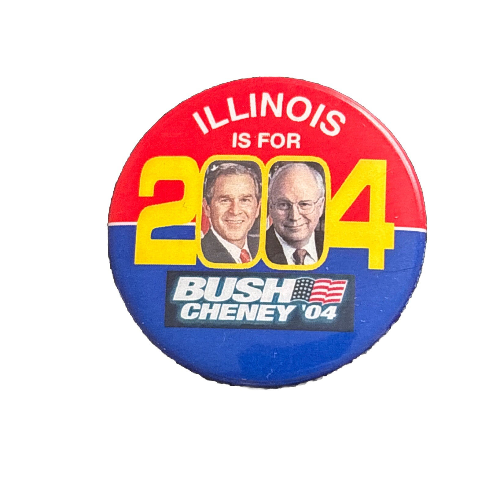 2004 George Bush for President Illinois Pin 50 State 1.5″ Button Dick Cheney