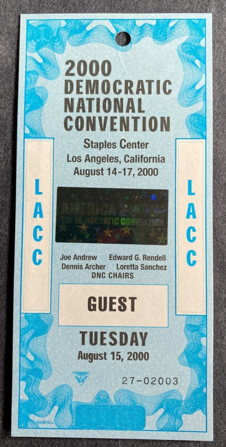 2000 Democratic National Convention LACC Guest Badge