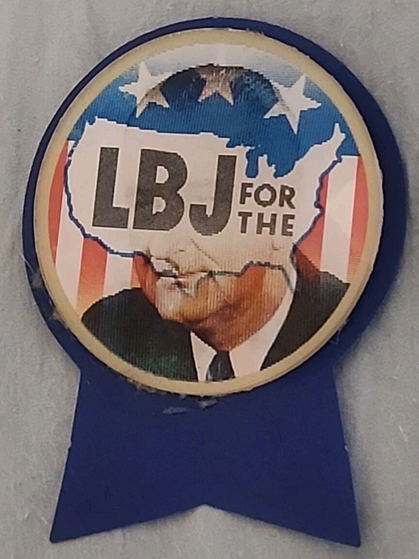 Lyndon Johnson LBJ 1964 Presidential campaign Flasher pin button political