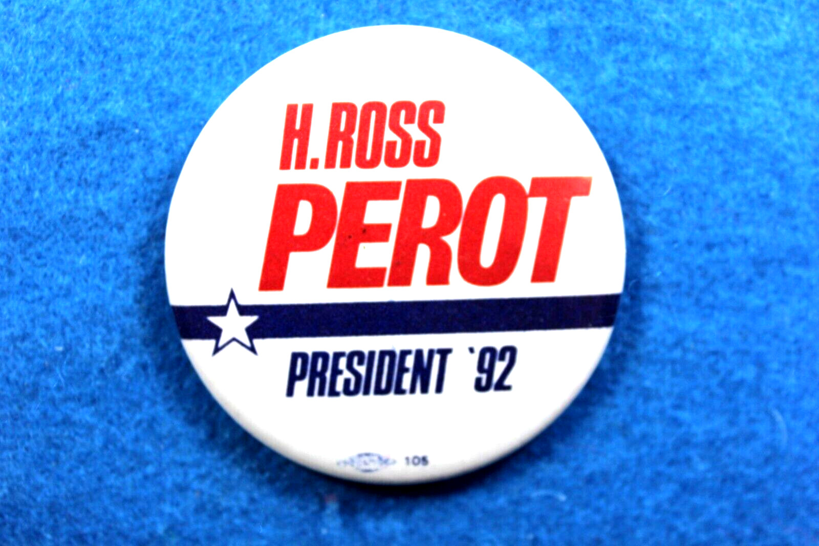 1992 H. ROSS PEROT for President Campaign Pin Back BUTTON