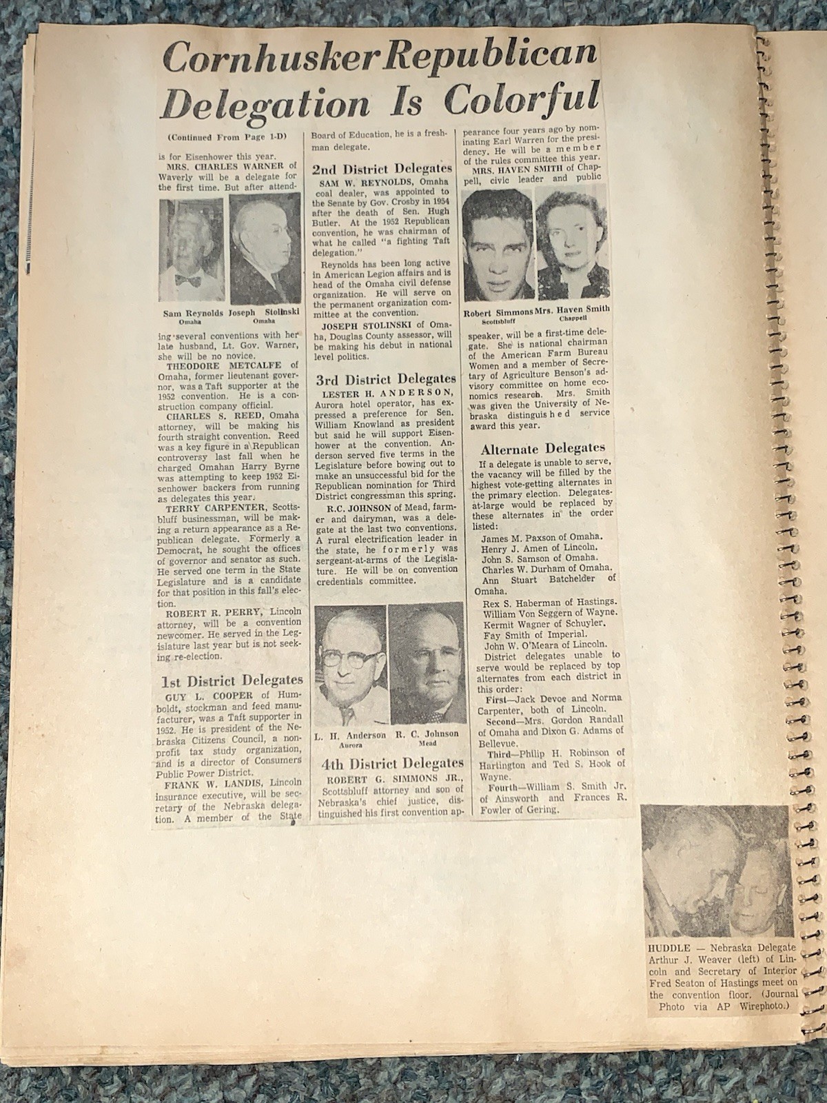 1956 President Eisenhower And GOP Convention Book With 53 Pages,w/Nebraska Ties!