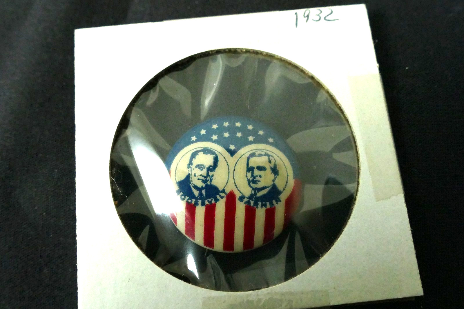 1932 FDR Franklin Roosevelt John Nance Garner Jugate Presidential Campaign Pin