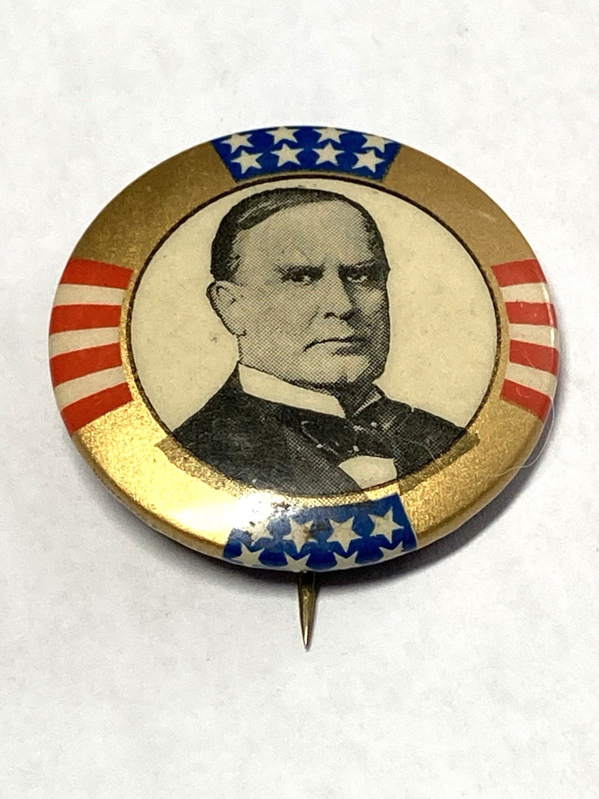 1896 William McKinley Campaign Pinback Button 13th Minn Regiment Reunion 1899