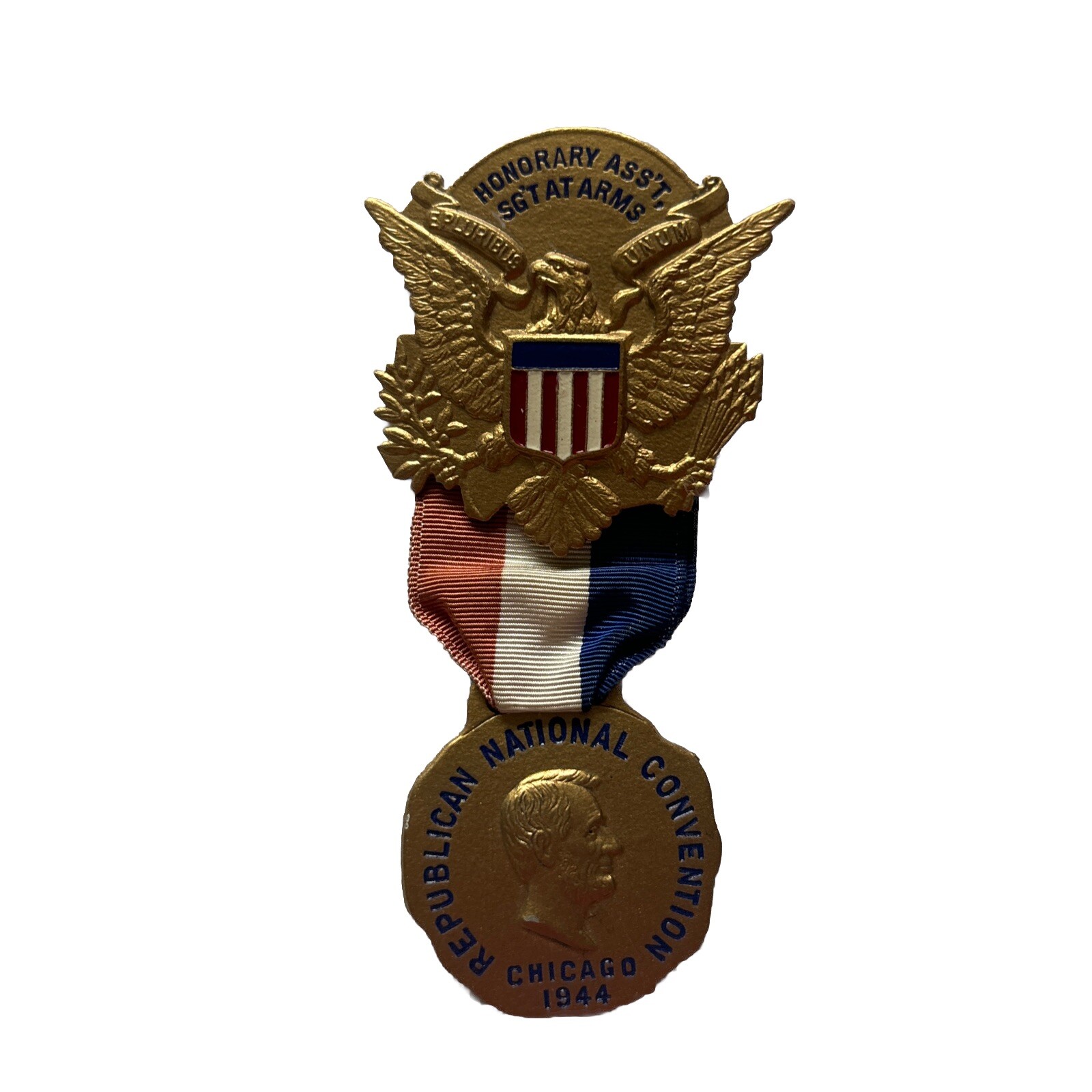 1944 Republican National Convention Sergeant At Arms Badge Governor Thomas Dewey