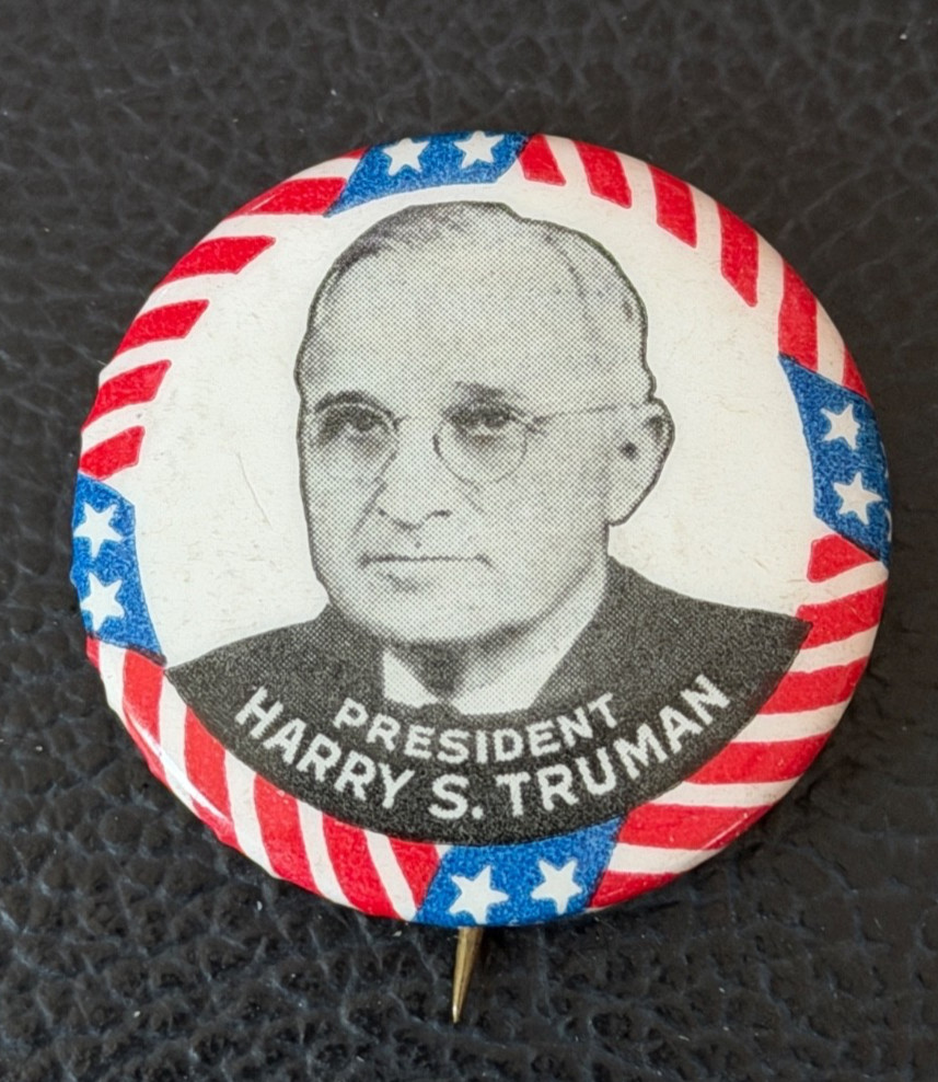 Vintage PRESIDENTIAL Pinback HARRY S. TRUMAN Political Campaign Button