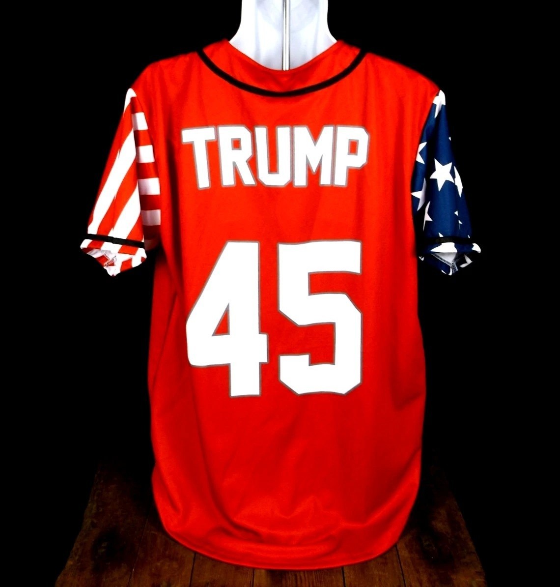 Patriotic Men’s “DONALD TRUMP 45” President BASEBALL JERSEY Size XXL 2XL nice 47
