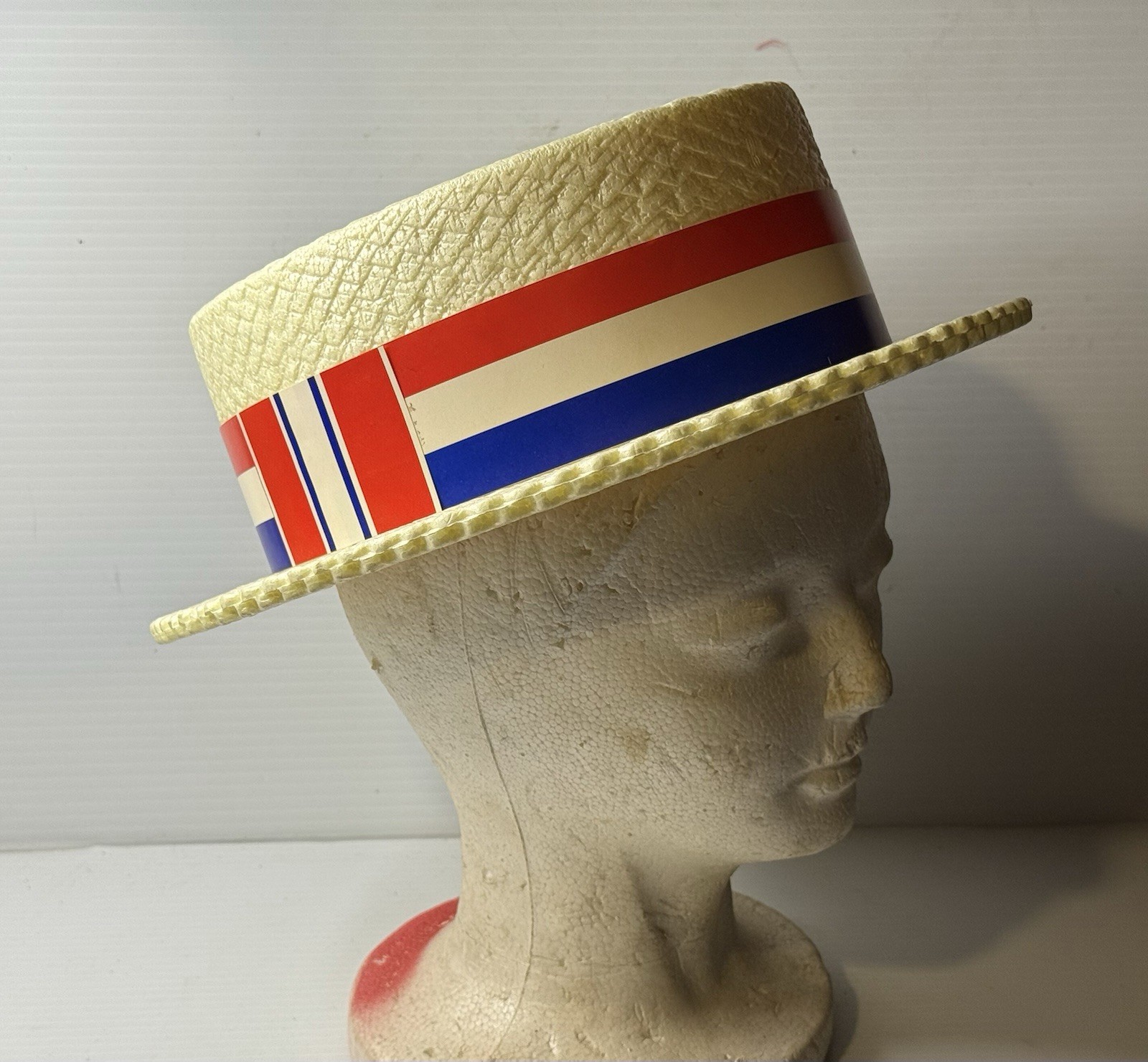 VTG 60’s70’s Styrofoam Political Campaign Hat USA Red White Blue Election July 4