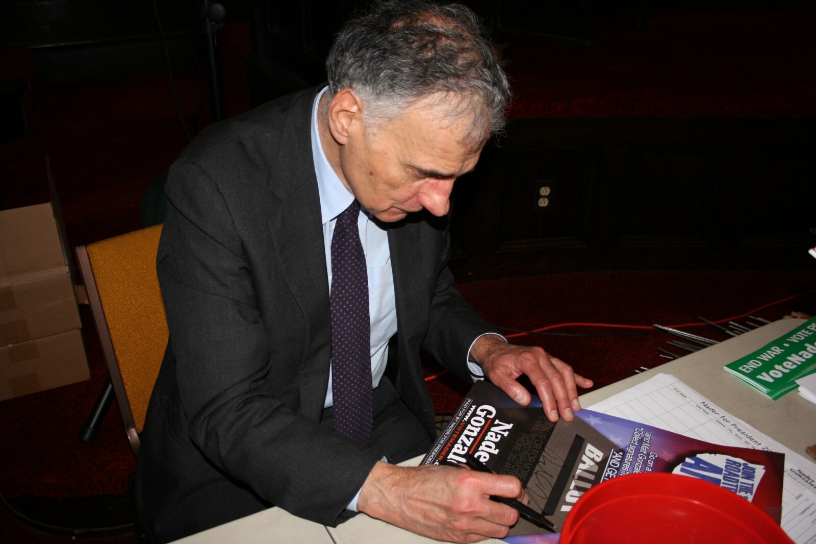 Ralph Nader Signed 2008 Nader Gonzalez Presidential Campaign Poster 11 x 17