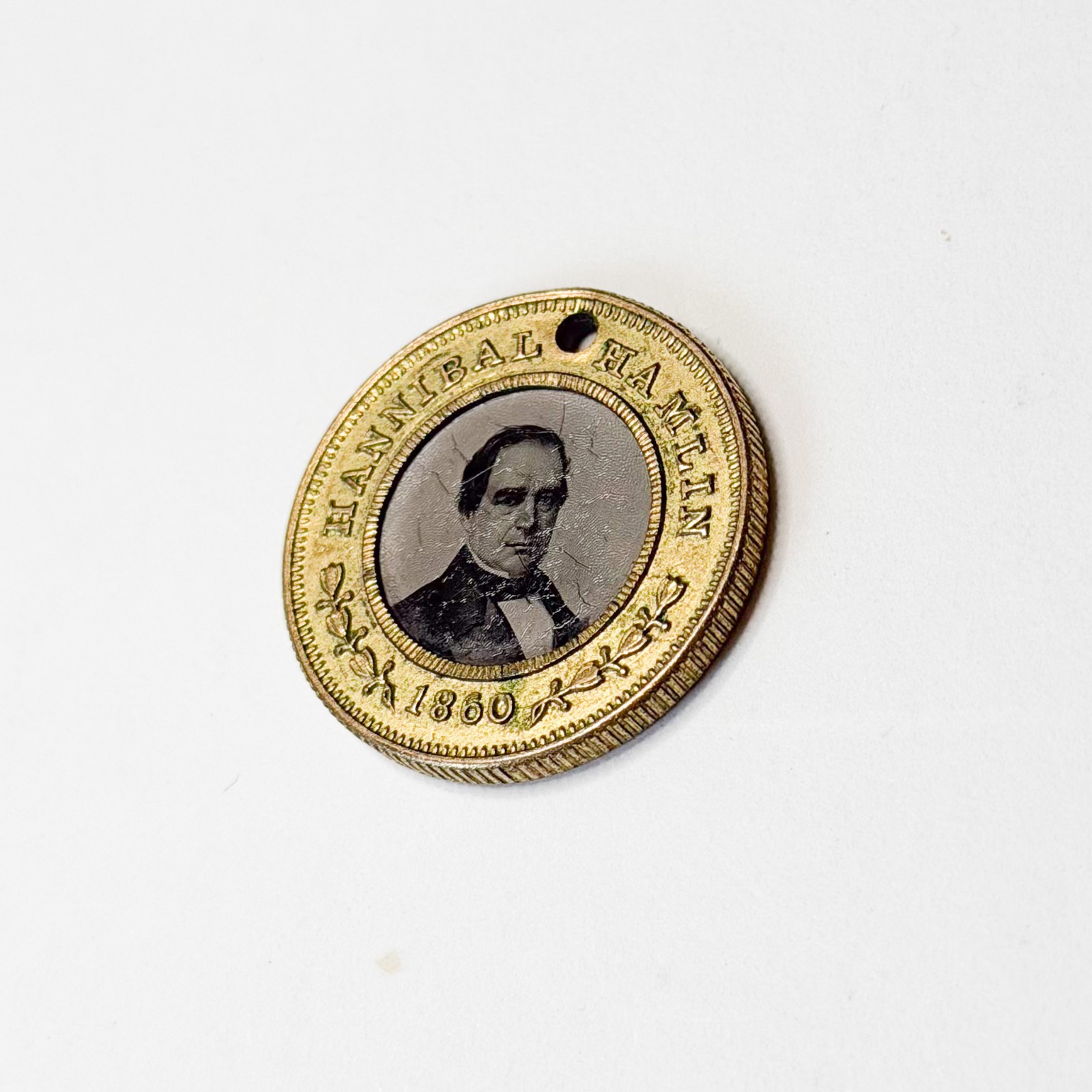 1860 Abraham Lincoln Hannibal Hamlin Ferrotype Political Campaign Token