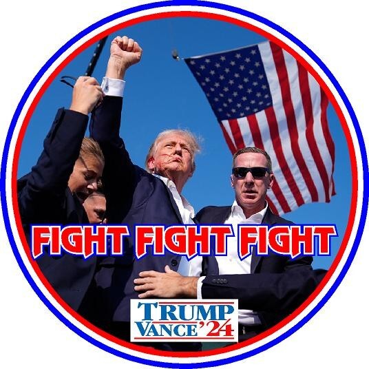TRUMP FIGHT 2024 STICKER ANTI DEMOCRAT PRESIDENT MAGA DECAL BUMPER AMERICA