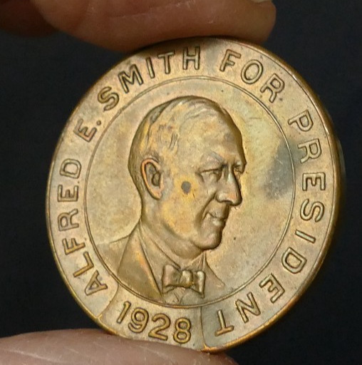 1928 Alfred E. Smith For President Brass Coin Token “All For Al” “Al For All”
