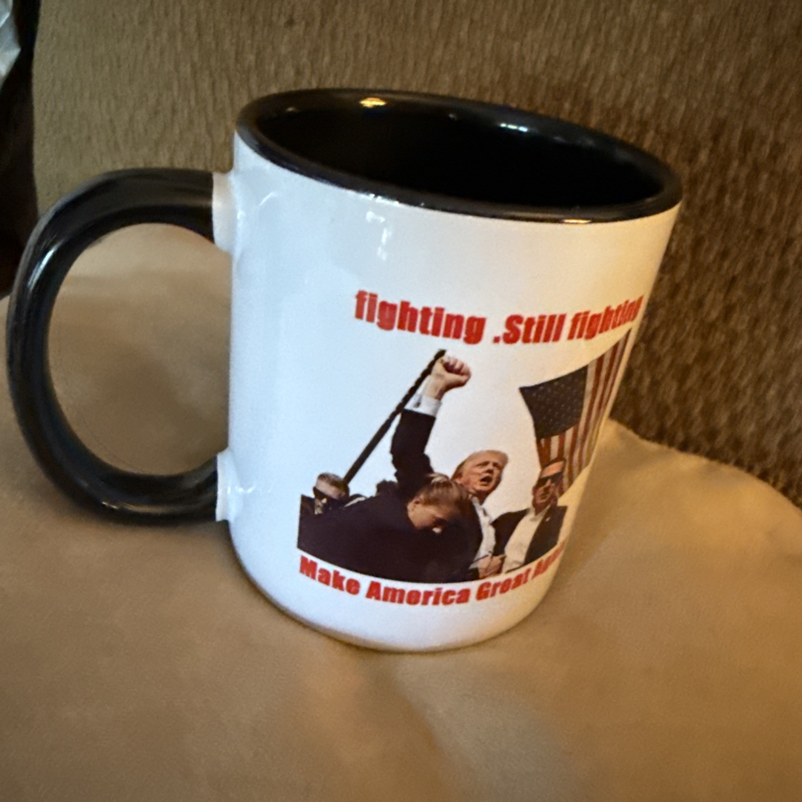 Trump “Fighting-Still Fighting”Make America Great Again White/Black Coffee Mug