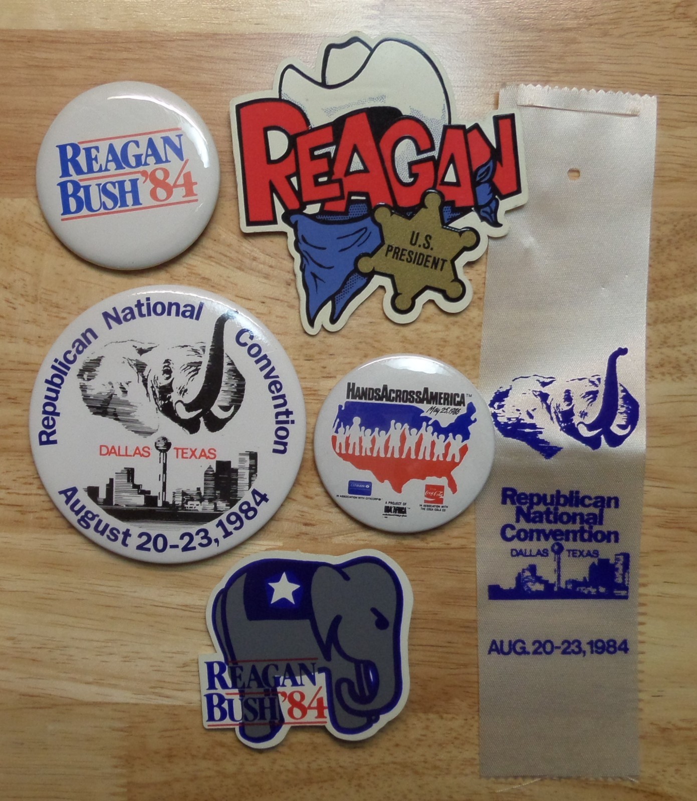 1984 Dallas Republican convention political campaign memorabilia Lot Regan Bush