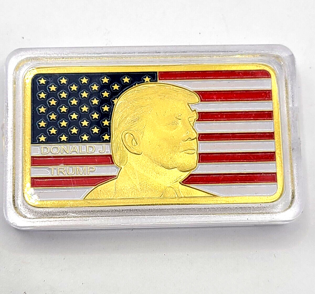 45th President US Donald J Trump Gold Plated Souviner Bar 30mm x 50mm