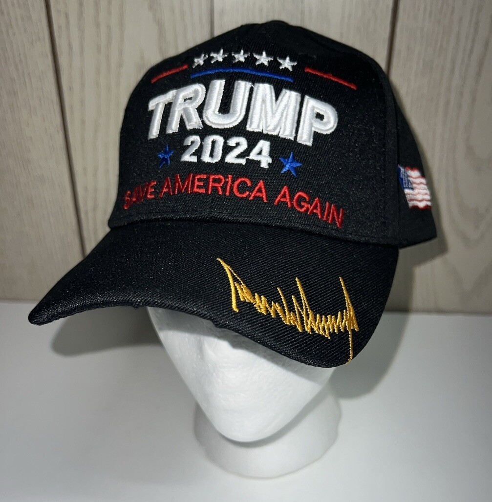 Trump 2024 Save America Again Hat Baseball Cap Black OSFM FAST SHIPPING!