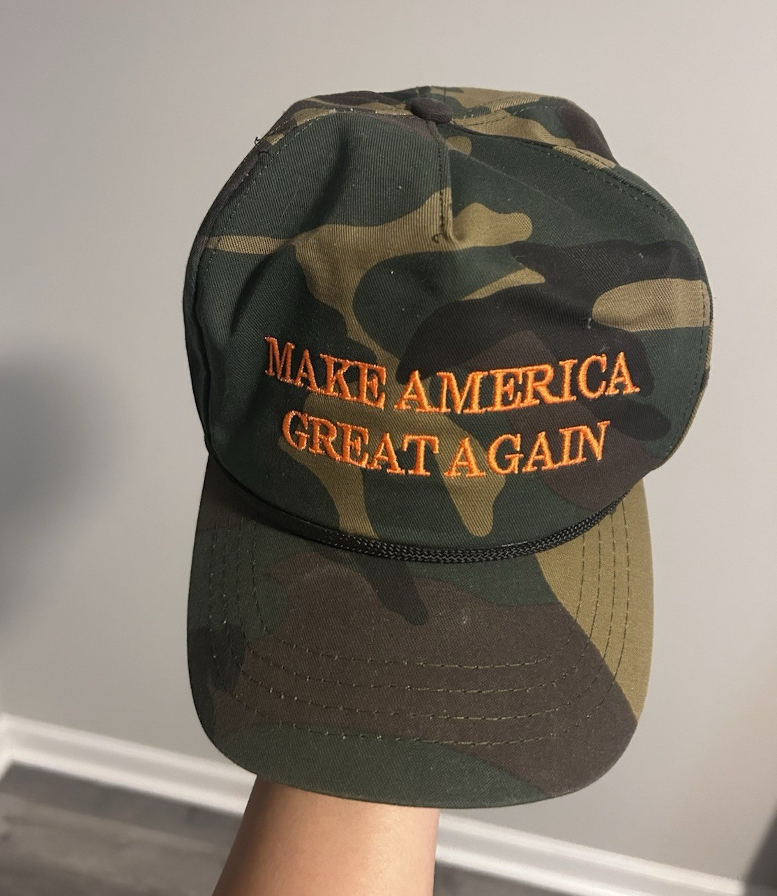 Camo Cotton Make America Great Again Hat Trump 2016 Adjustable Flag Patch