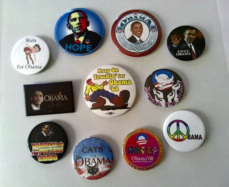 11 Barack Obama 2008 Presidential Election Campaign Buttons Pins Novelty Funny