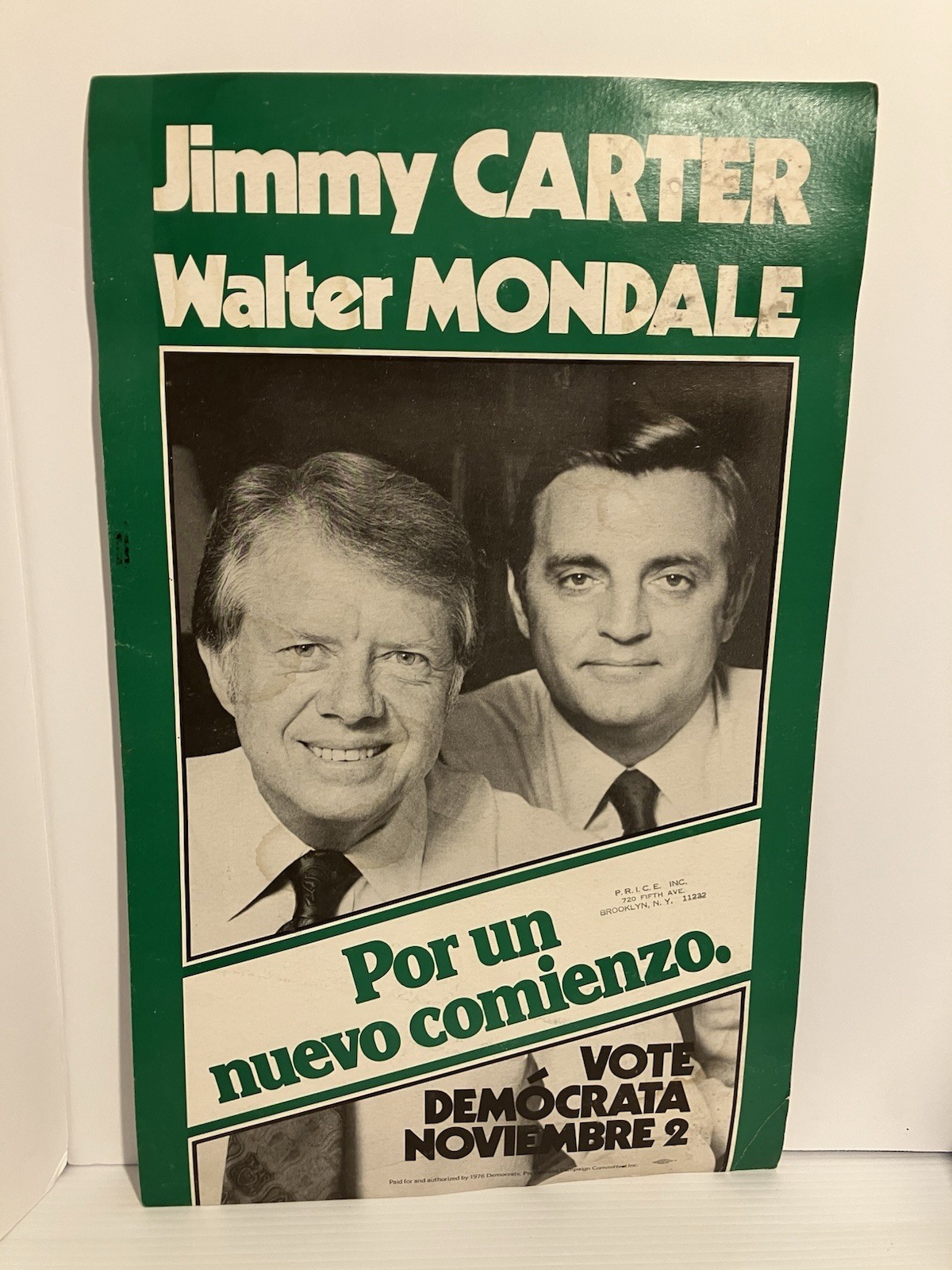 Vintage Set of Two 1976 Campaign Poster Carter/Mondale