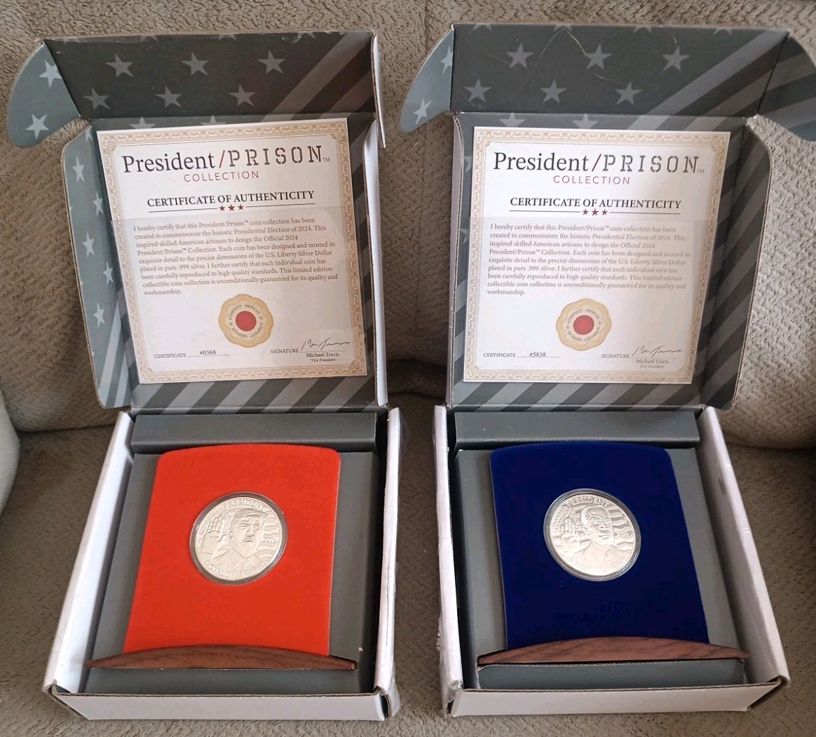 President or Prison Collection 2024 Trump Biden Commemorative Coin Set /59