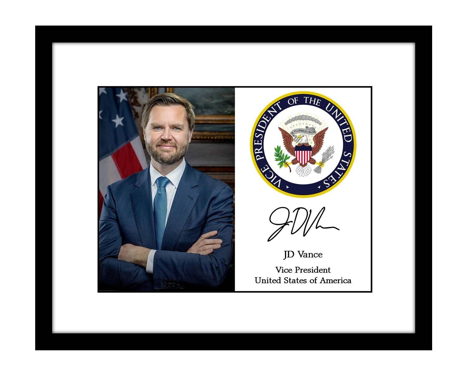 JD Vance 8×10 Signed official portrait photo US Vice President Trump 2024 VP
