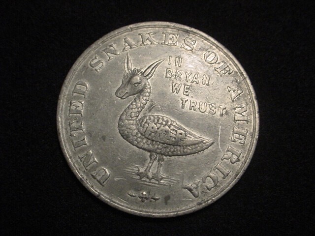 1896 United States Presidential Campaign Token, Also Known As Bryan Money