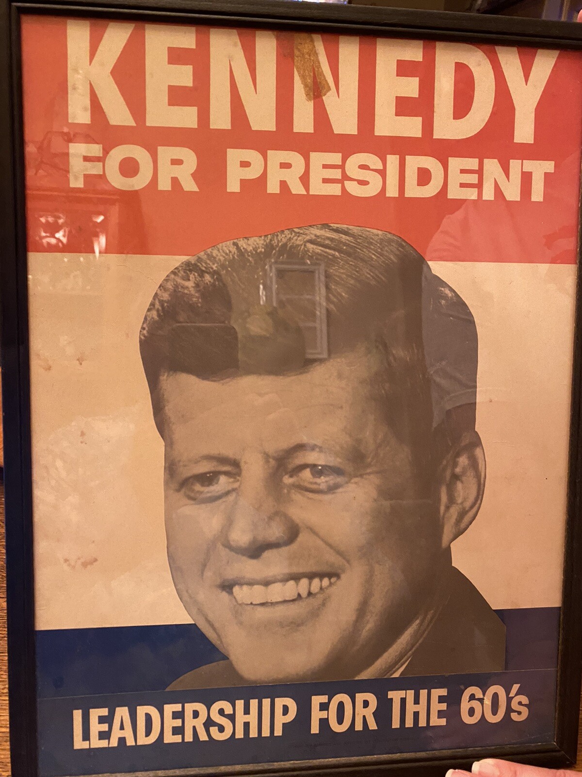 Original 1960 John F Kennedy Campaign Poster Framed Leadership For The 60’s